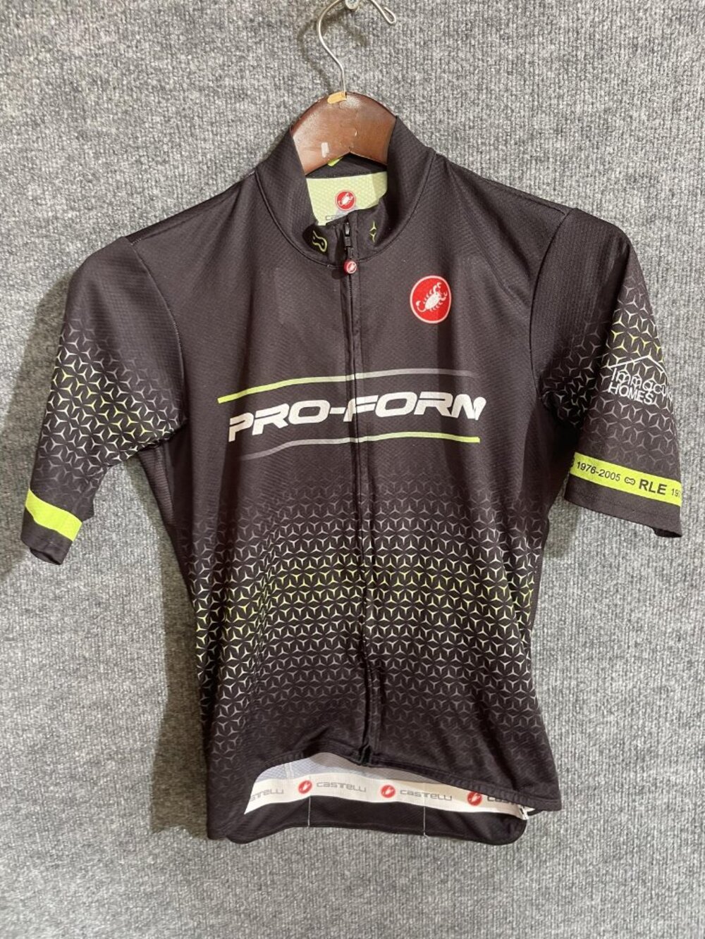 Castelli Cycling Jersey Mens Medium Black Pro-Form Full Zip Pockets Bike Team